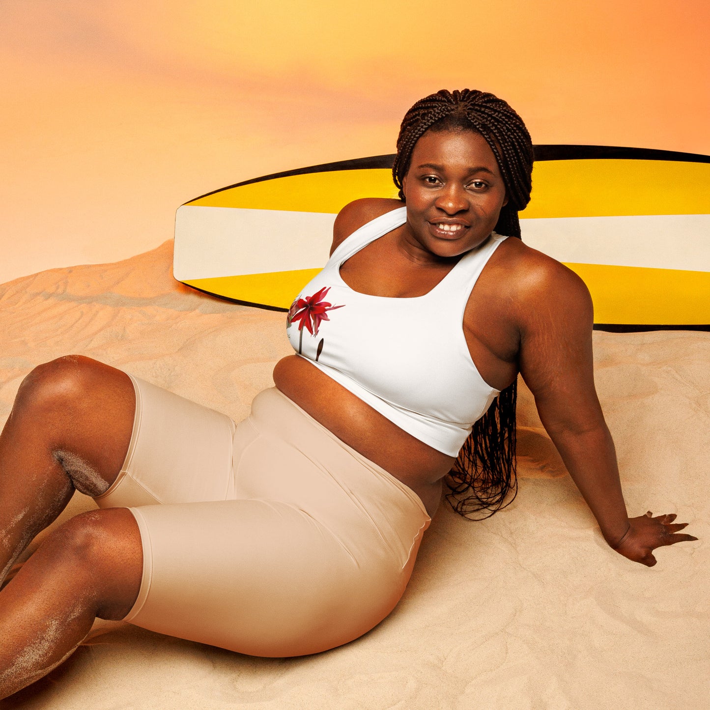 White Flower Sports Bra - Souletics®
