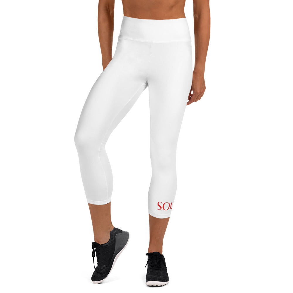 "Clean White" Womens Capri Leggings - Souletics