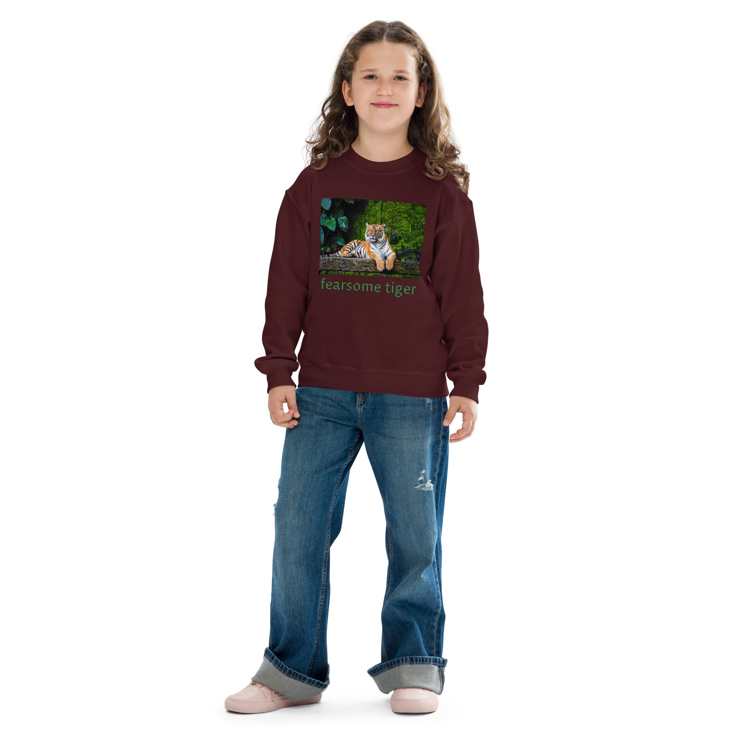 Fearsome Tiger by Gigi Youth crewneck sweatshirt