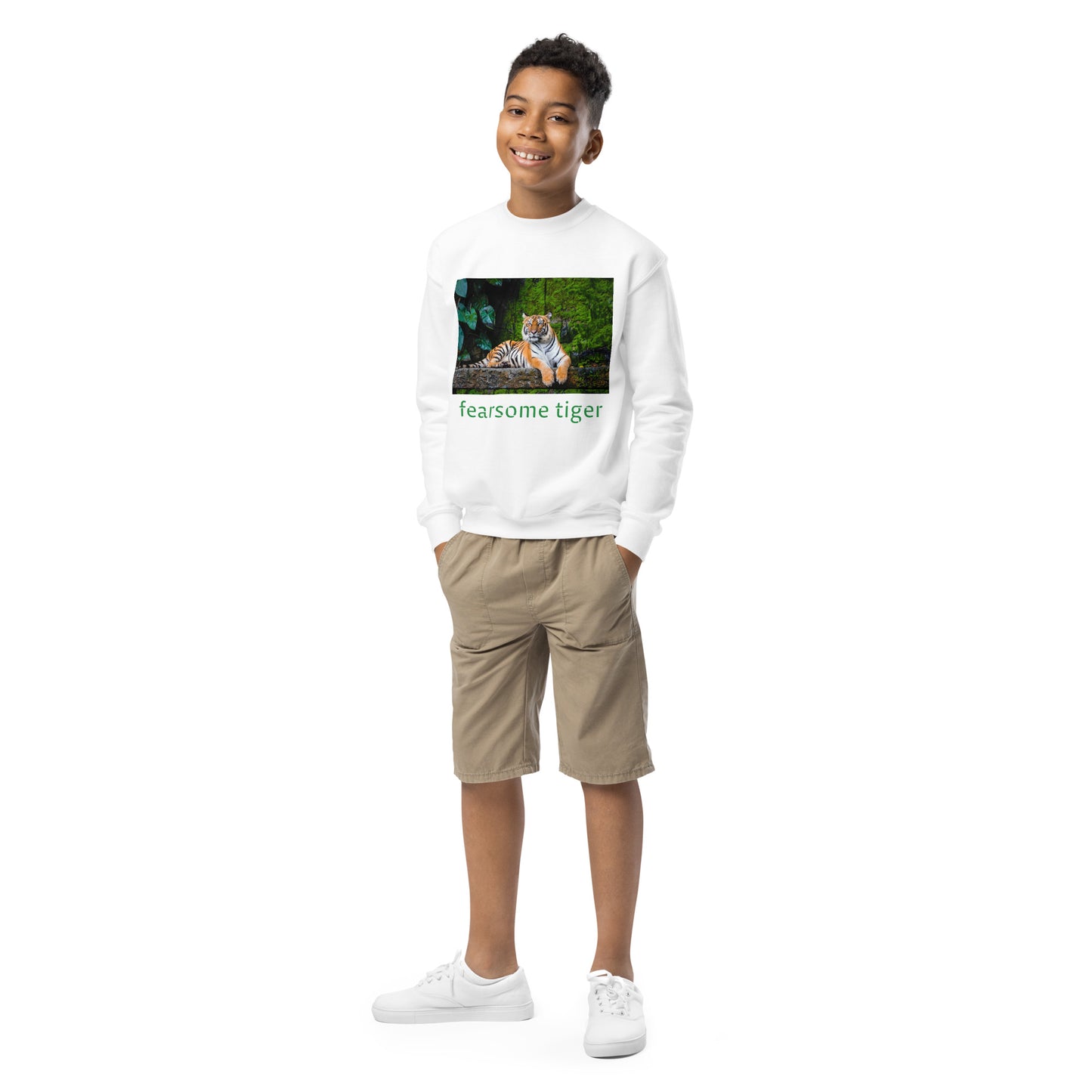 Fearsome Tiger by Gigi Youth crewneck sweatshirt