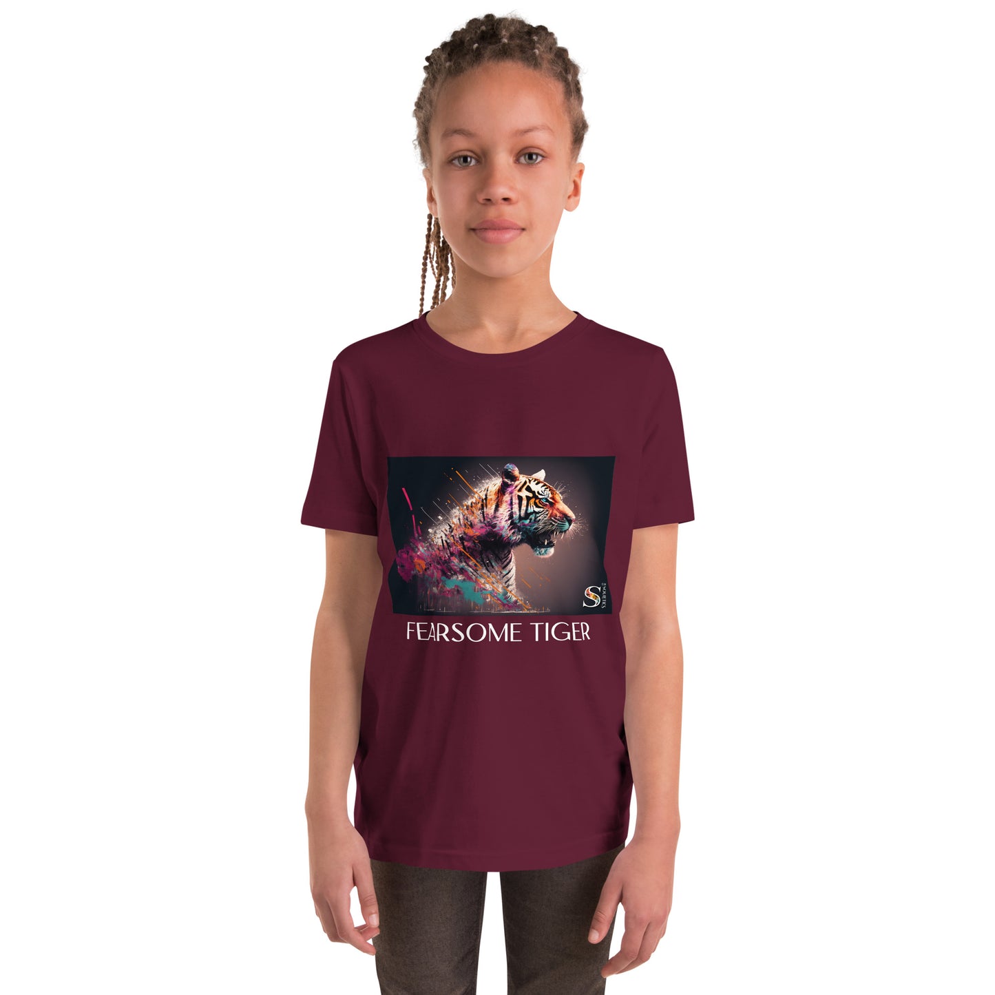 Fearsome Tiger by Gigi Youth Short Sleeve T-Shirt