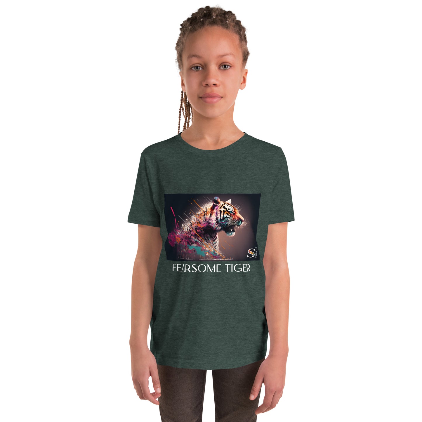 Fearsome Tiger by Gigi Youth Short Sleeve T-Shirt
